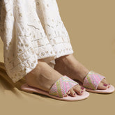 Custom white mirror work flats